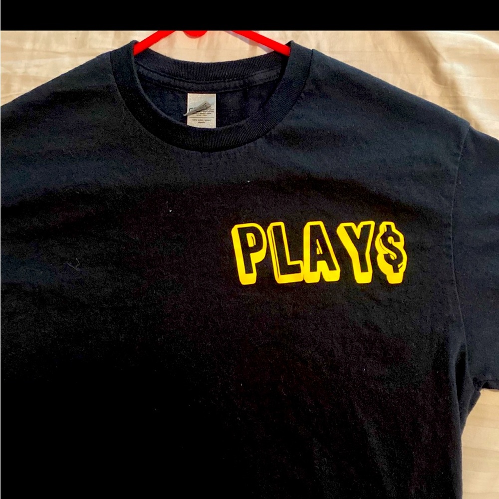 Custom play$ shirt one sided logo